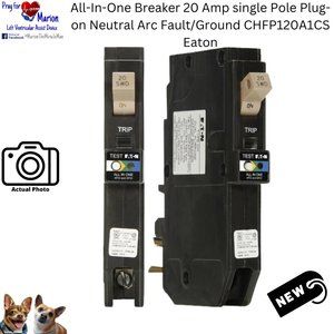 All-In-One Breaker 20 Amp single Pole Plug-on Neutral Arc Fault/Ground CHFP120A1